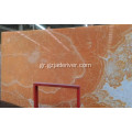 Πολύχρωμο Φυσικό Onyx Stone Πορτοκαλί Jade Μάρμαρο Πλάκα